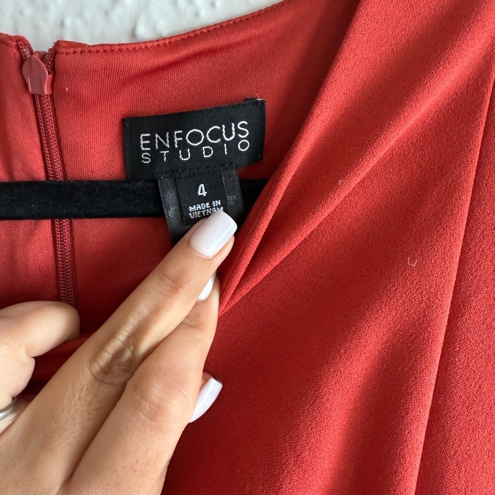 Enfocus Studio Pink Ruched One Shoulder Cocktail Dress Size 4 - Picture 4 of 5